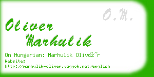 oliver marhulik business card